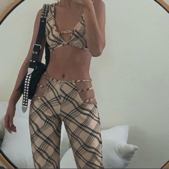 I.AM.GIA Lucid Straight Flare Plaid Pants Size Small - Picture 11 of 11